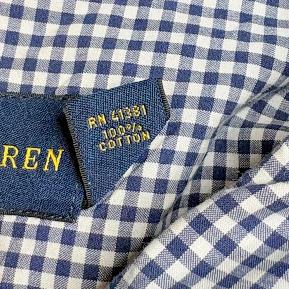 Ralph Lauren 2XB‎ Big & Tall Gingham Button Down Navy Pink Pony Classic Fit